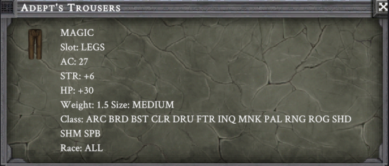 ADEPT'S TROUSERS item card